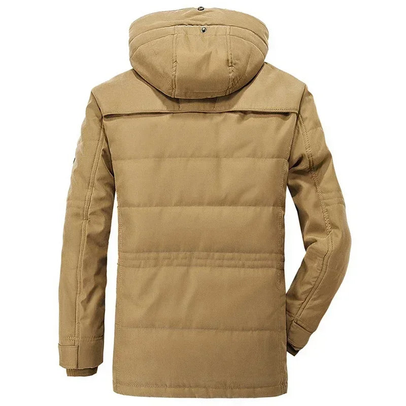 Men Fleece Warm Thick Windproof Parkas Hooded Casual Tactics Military Parkas Jackets Coat Men Autumn Fashion Winter New Coats