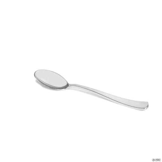 Shiny Metallic Silver Plastic Spoons (288 Spoons) | USA Decoration®
