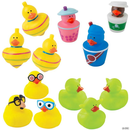 Silly Characters Rubber Duck Toys Assortment - 48 pc