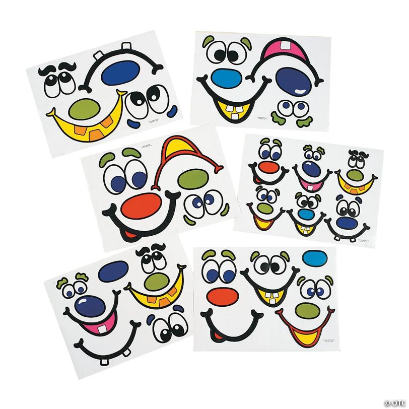Silly Jack-O’-Lantern Face Sticker Pumpkin Decorations - Makes 36