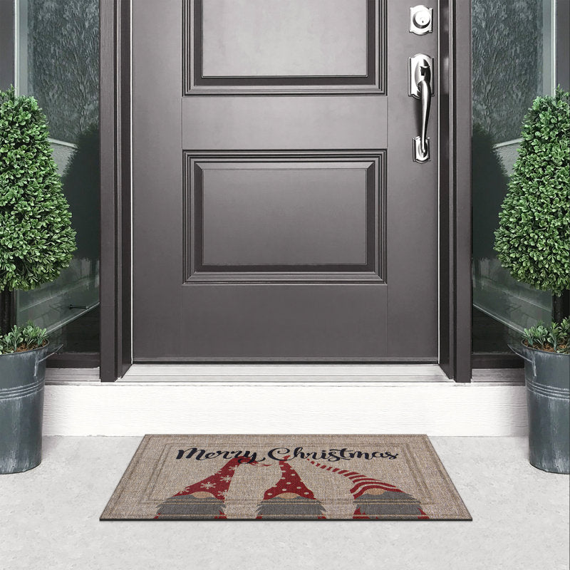 Sisal Merry Christmas Gnomes Non-Slip Indoor Outdoor Doormat