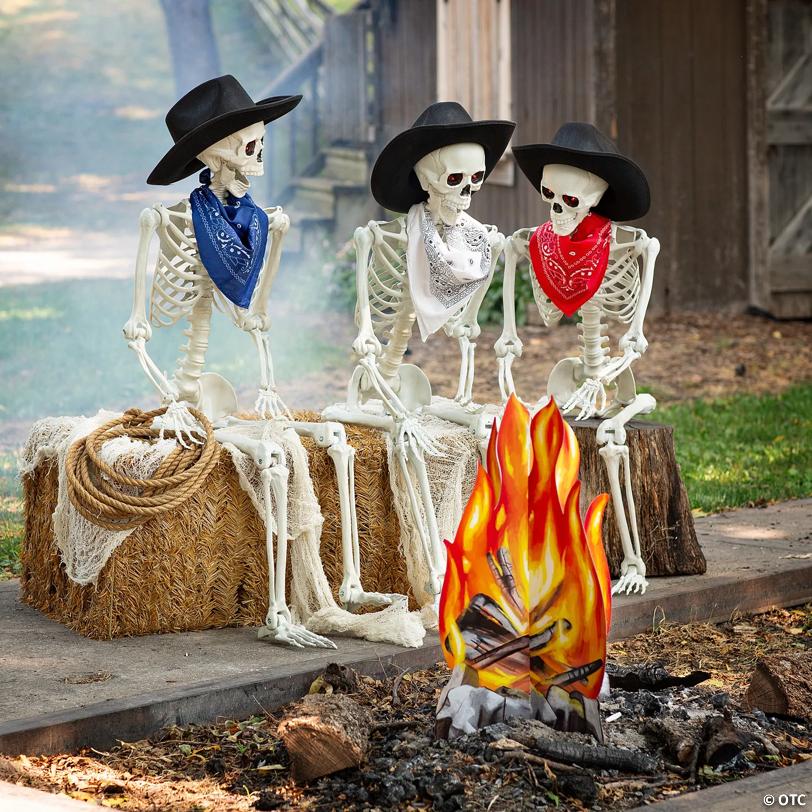 Skeleton Cowboy Bonfire Halloween Decorating Kit - 19 Pc.