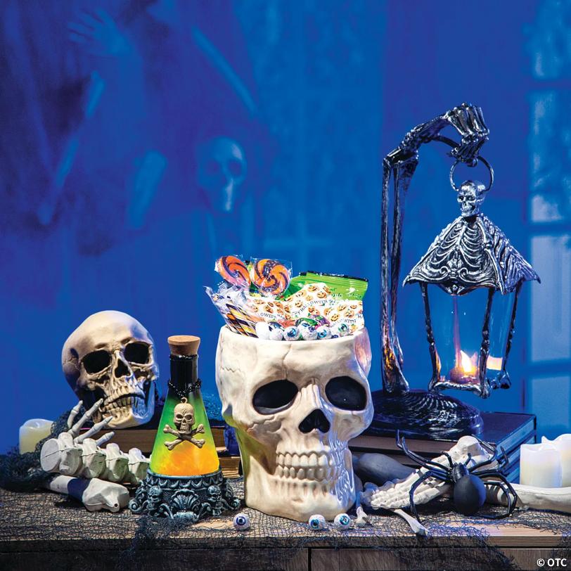 Skeleton Crew Hanging Lantern Plastic Halloween Decoration