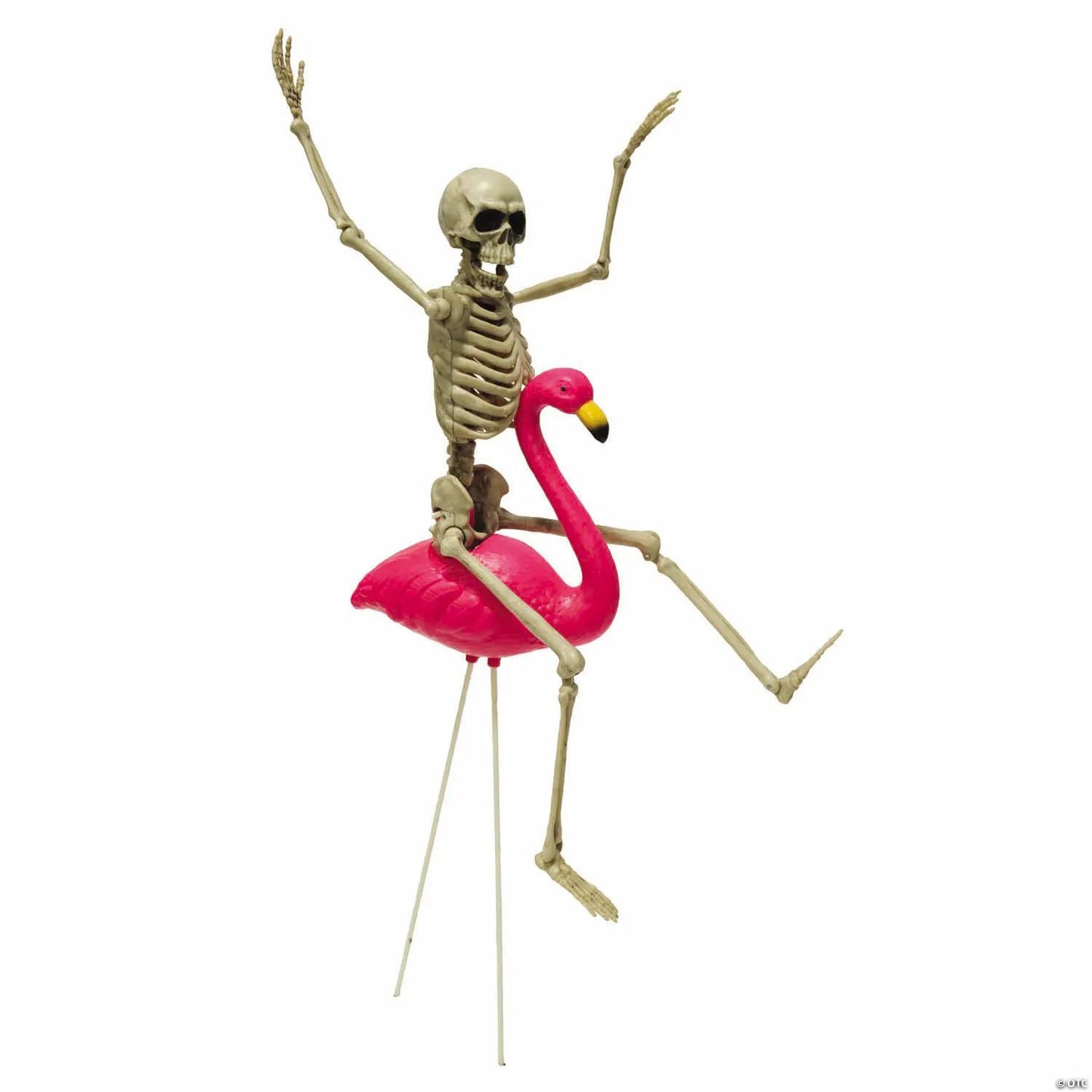 Skeleton Flamingo Racers Outdoor Halloween Decoration