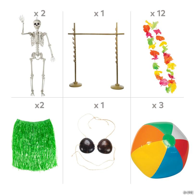 Skeleton Luau Limbo Halloween Decorating Kit - 60 Pc.