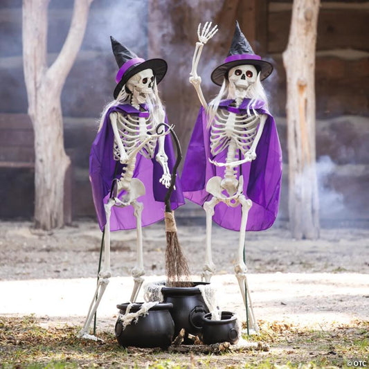 Skeleton Witches with Cauldrons Halloween Decorating Kit - 6 Pc.