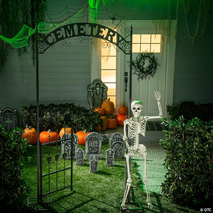 Skeleton & Cemetery Halloween Decorating Kit – 3 Pc.