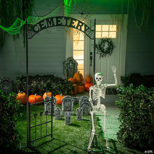 Skeleton & Cemetery Halloween Decorating Kit – 3 Pc.