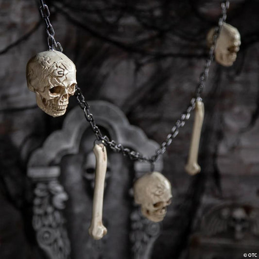 Skulls & Bones Garland Halloween Decoration 5 Ft. 2