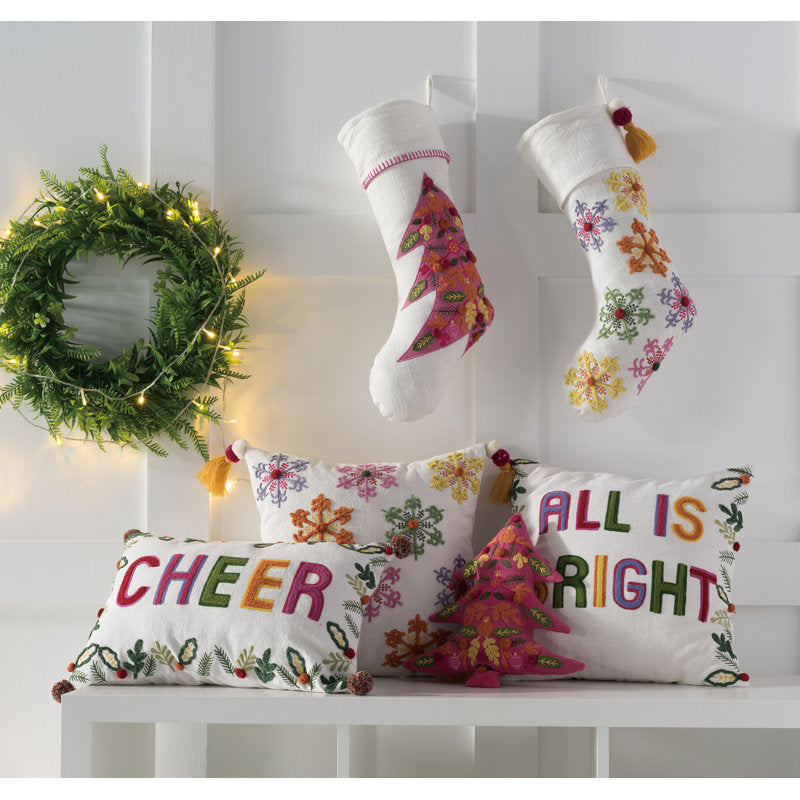 Snowflakes Embroidered Stocking
