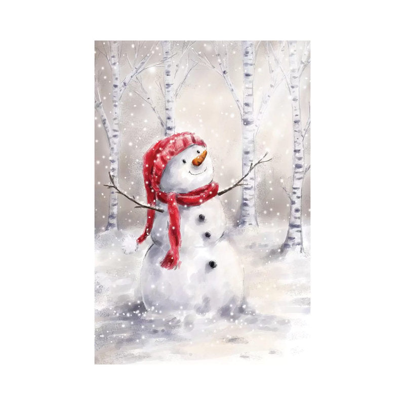 Snowman In Wood I by Makiko - Wrapped Canvas Painting