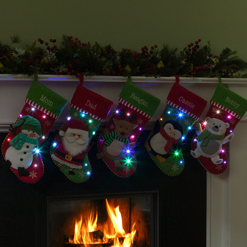 Snowman LED Personalized Stocking