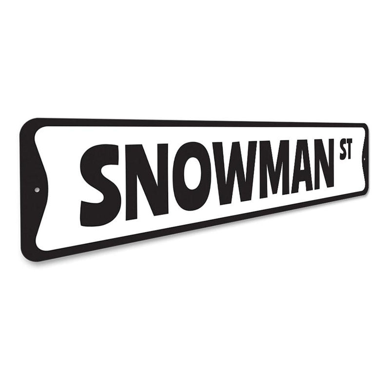 Snowman Street Christmas Custom Aluminum Sign