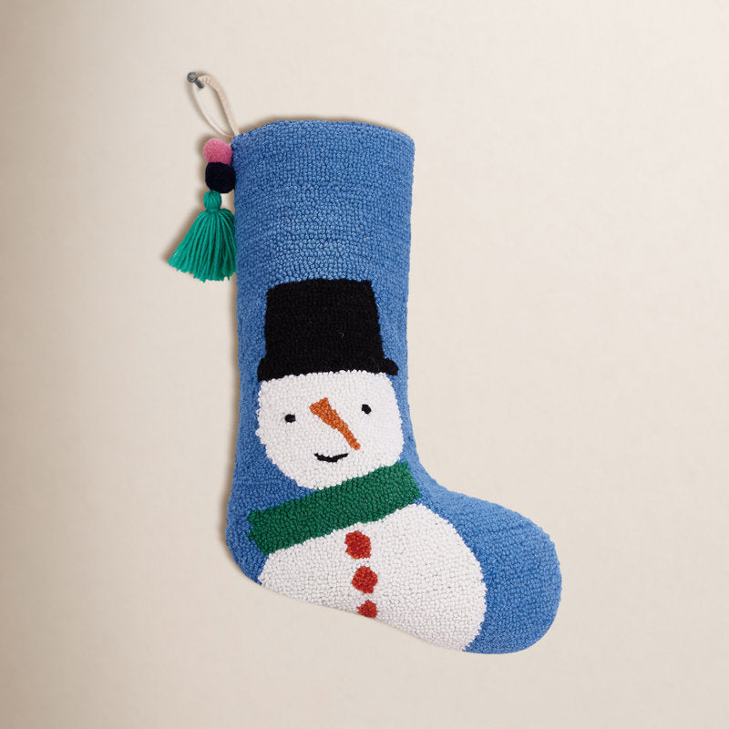 Snowman Wool Hook Stocking