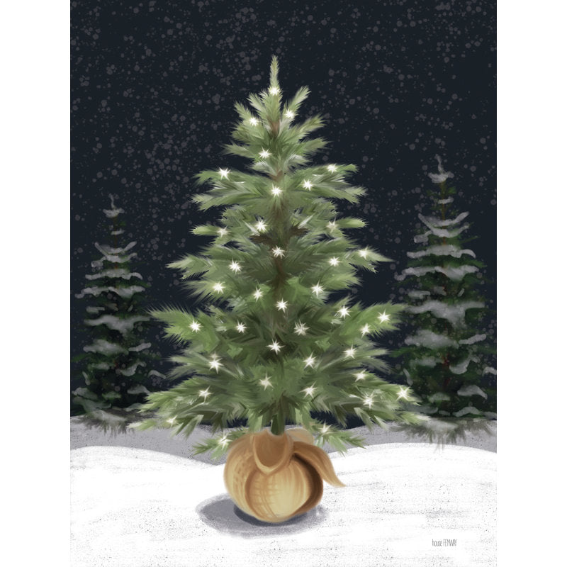 Snowy Evergreen by House Fenway Canvas Print