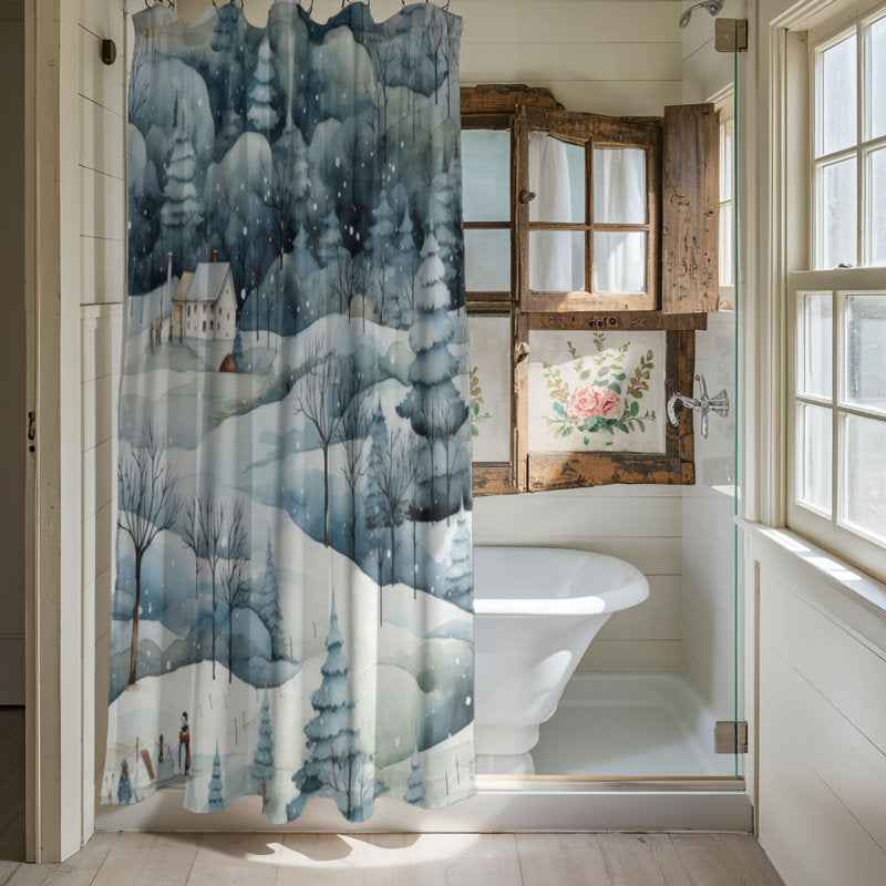 Snowy Retreat - Premium Shower Curtain