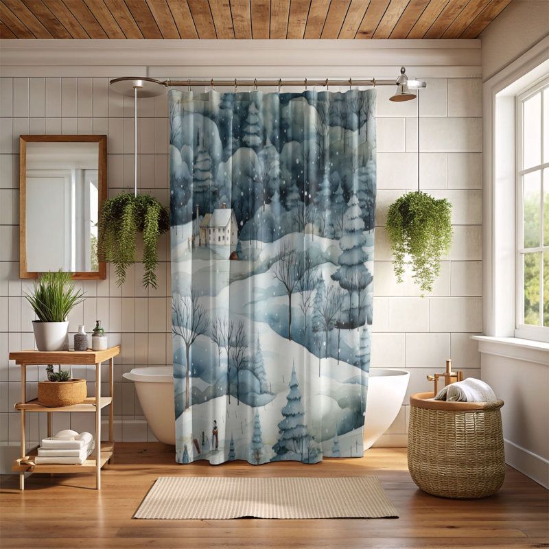 Snowy Retreat - Premium Shower Curtain