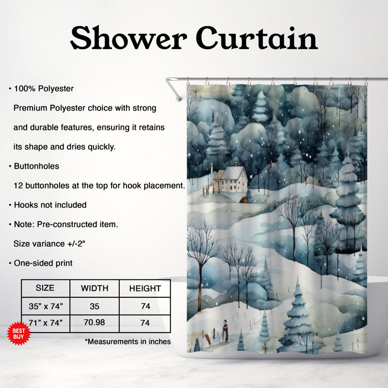 Snowy Retreat - Premium Shower Curtain