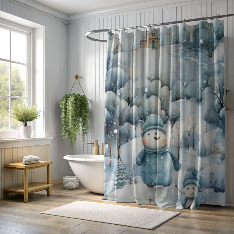 Snowy Sculpture - Premium Shower Curtain