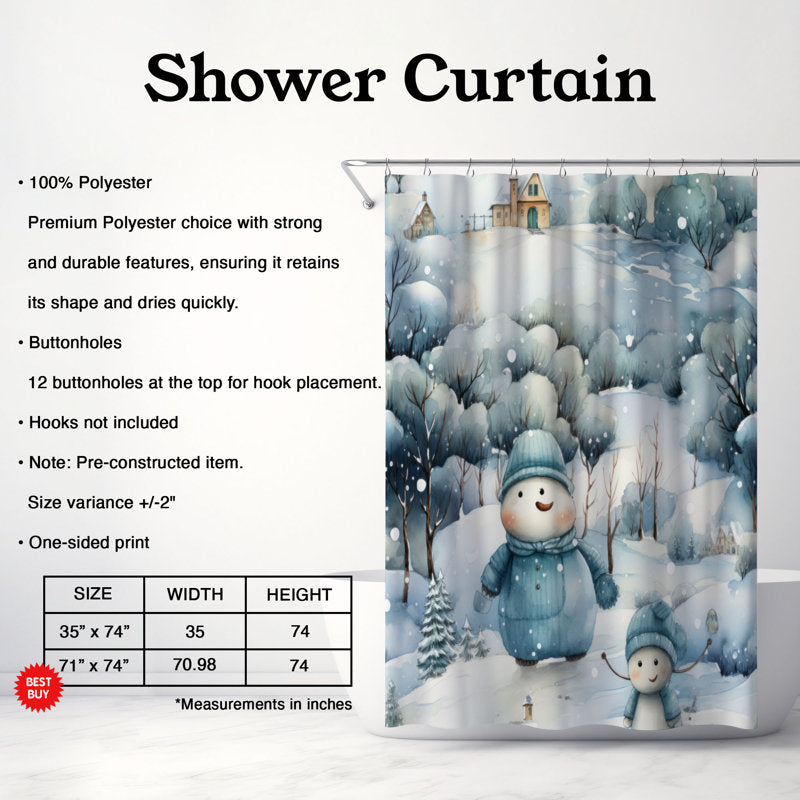 Snowy Sculpture - Premium Shower Curtain