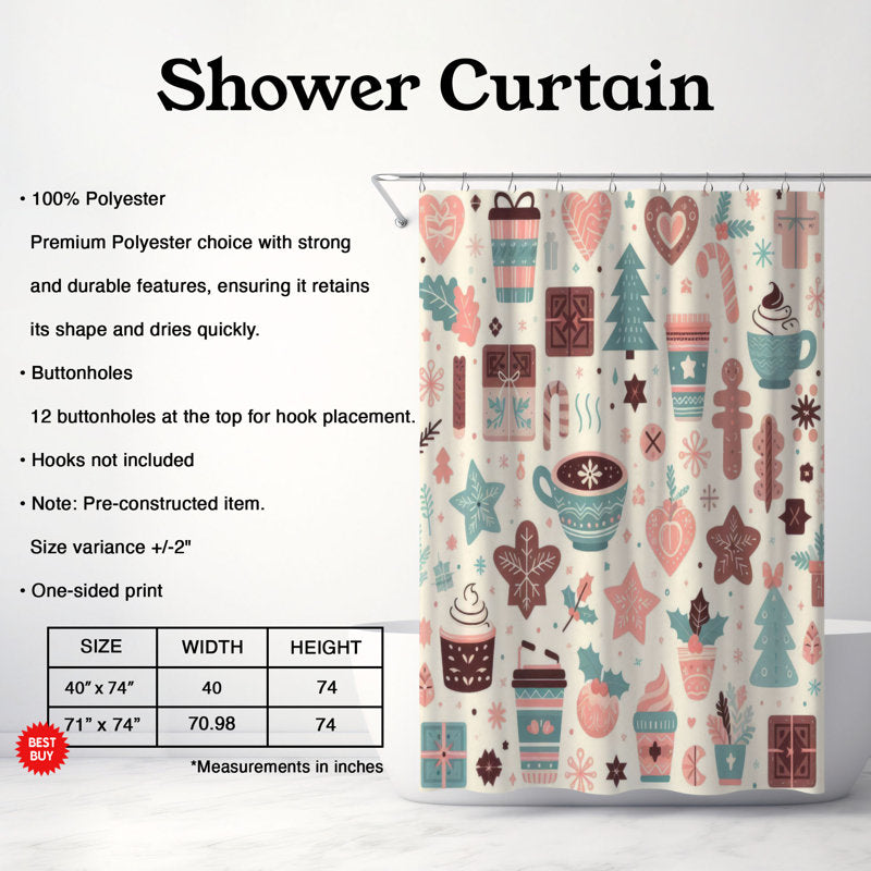 Soft Festive - 1 Piece Standard Shower Curtain