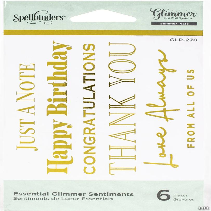 Spellbinders Glimmer Hot Foil Plate-Essential Glimmer Sentiments | USA Decoration®