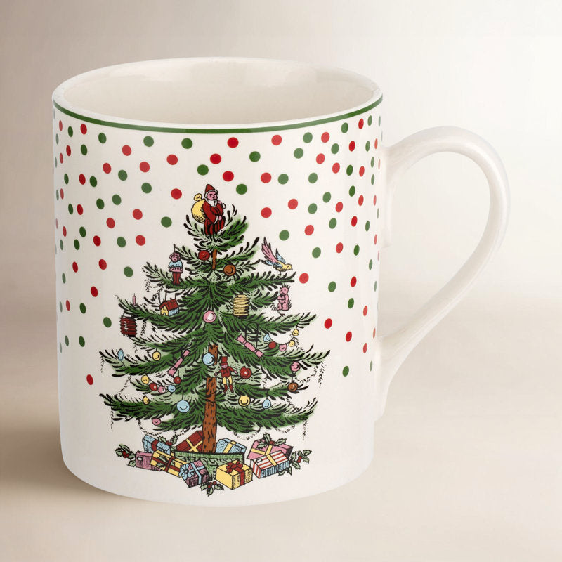 Spode Christmas Tree Polka Dot Mug 16Oz