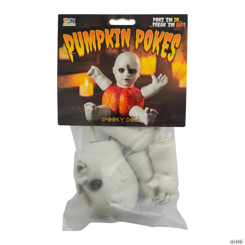Spooky Doll Pumpkin Poke-Ins Halloween Decoration - 5 Pc.