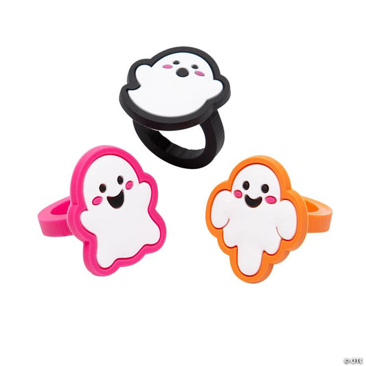 Spooky Fun Ghost Silicone Rings - 20 Pc.