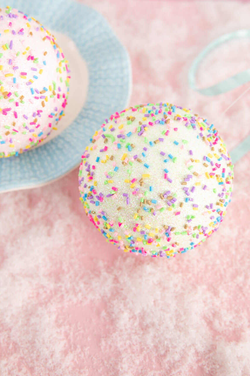 Green Sprinkles Ball Ornament 4 Inch Christmas Tree Decoration