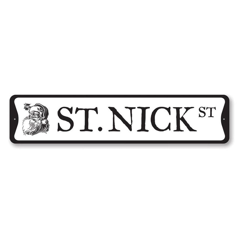St. Nick Street Christmas Custom Aluminum Sign