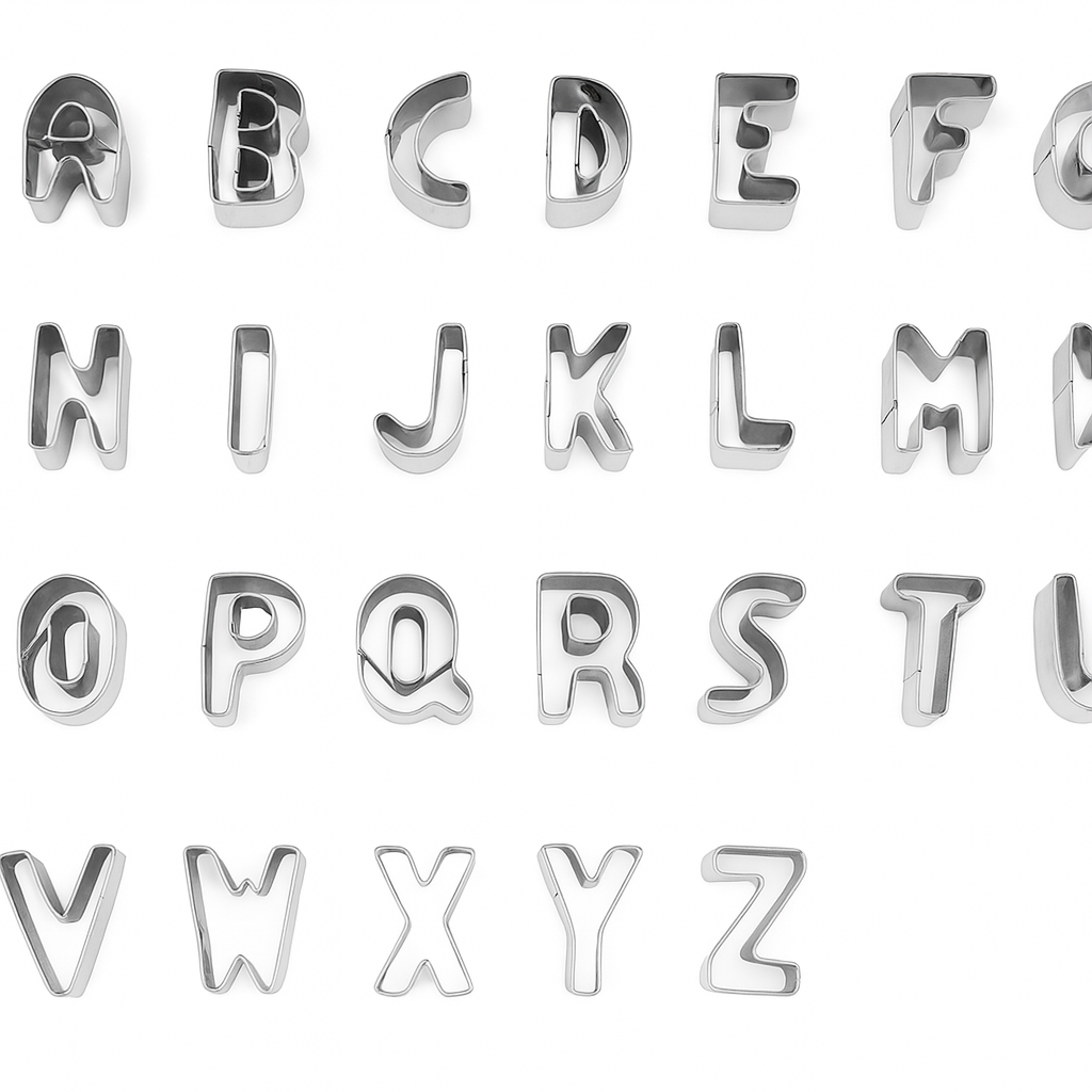Mini Alphabet Stainless Steel Cookie Cutter Set