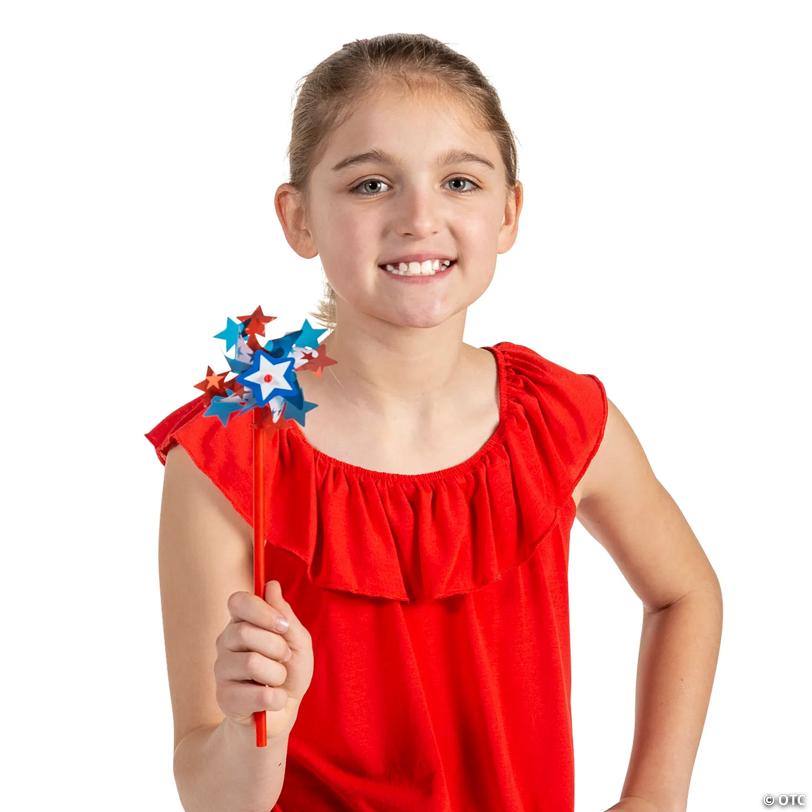 Star-Shaped Patriotic Pinwheels - 36 Pc.