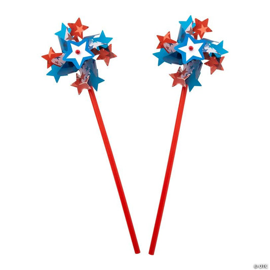 Star-Shaped Patriotic Pinwheels - 36 Pc.