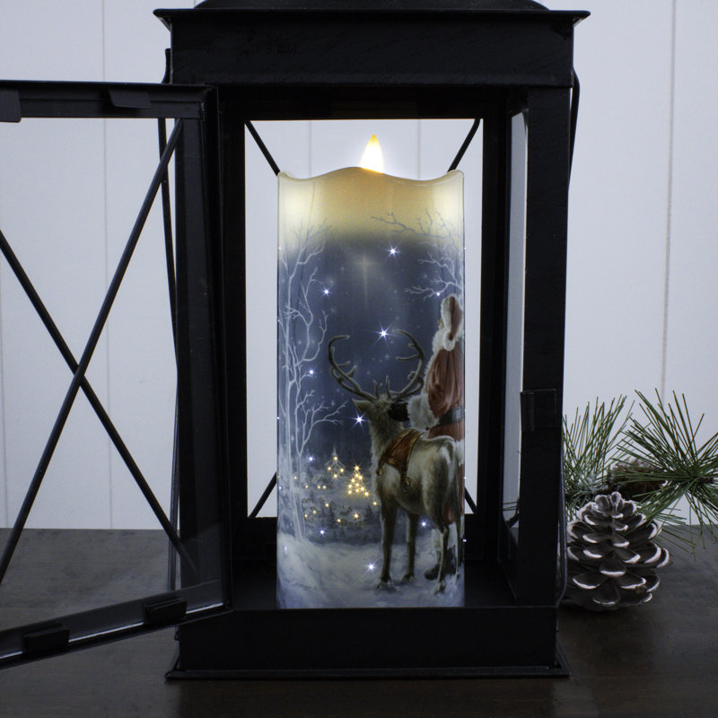 Starry Night Santa Fiber Optic Candle
