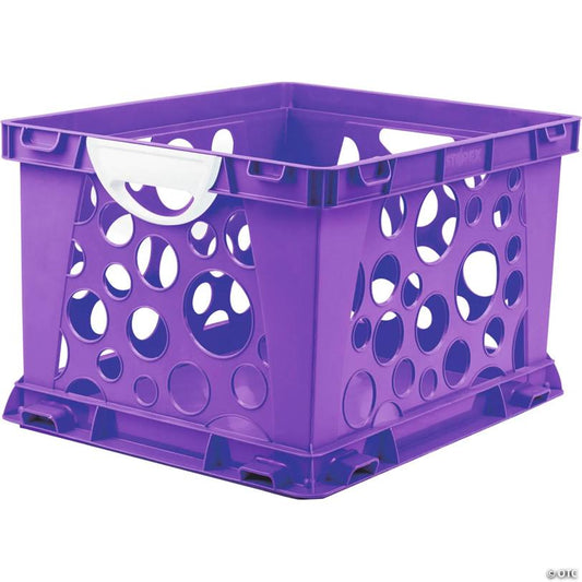 Storex Premium File Crate with Handles, Classroom Purple