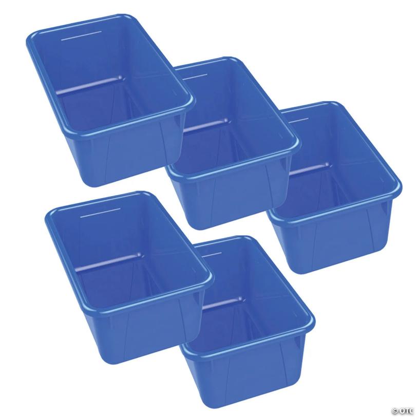 Storex Small Cubby Bin, Blue, Pack of 5