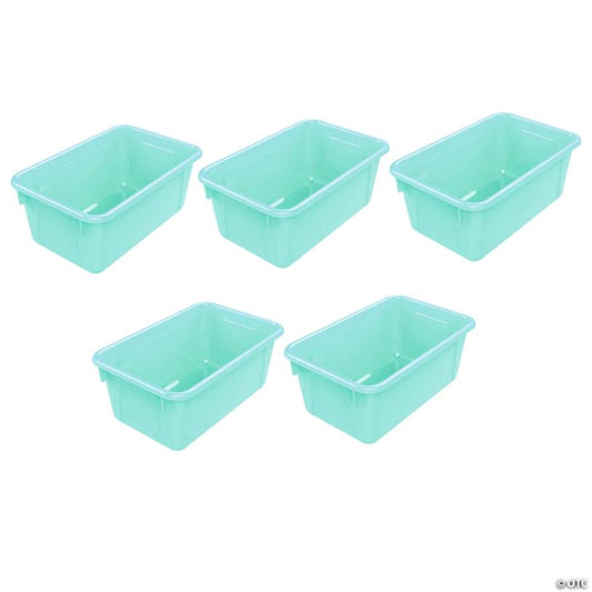 Storex Small Cubby Bin, Teal, Pack of 5