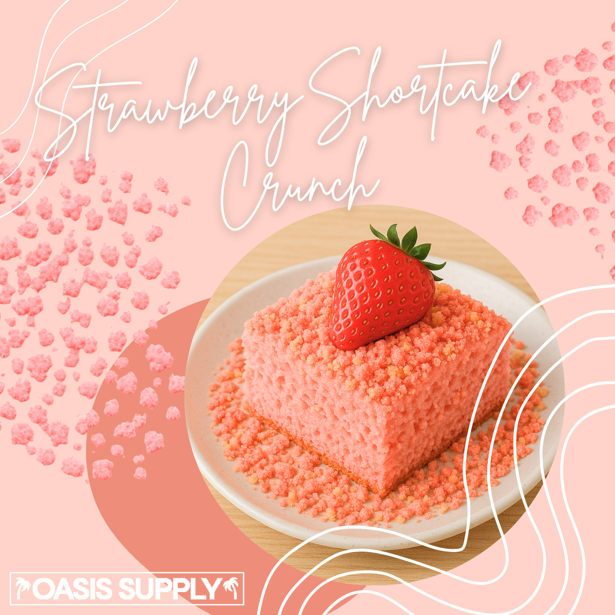 Oasis Supply, Ice Cream, Froyo Night, Cupcake, Bakery and Dessert Toppings 8 Ounce (Strawberry Shortcake Crunch)