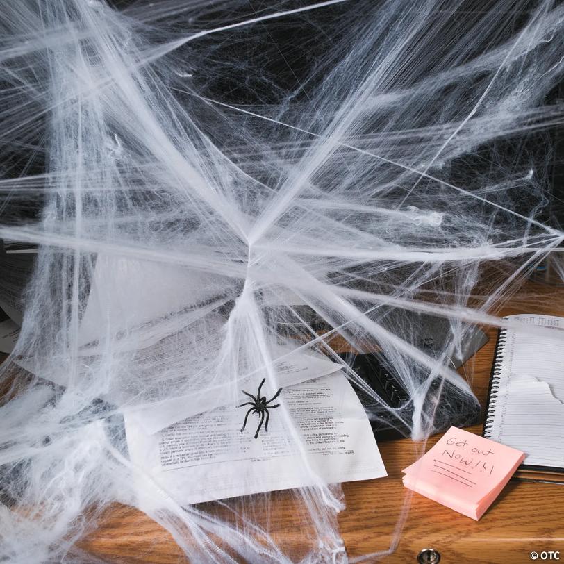 Stretchable Spider Web Halloween Decorations with Spiders - 12 Pc.