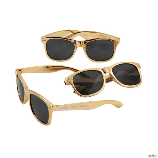 Stylish Personalized Metallic Gold Sunglasses - 48 Pc. for Events | USA Decoration®