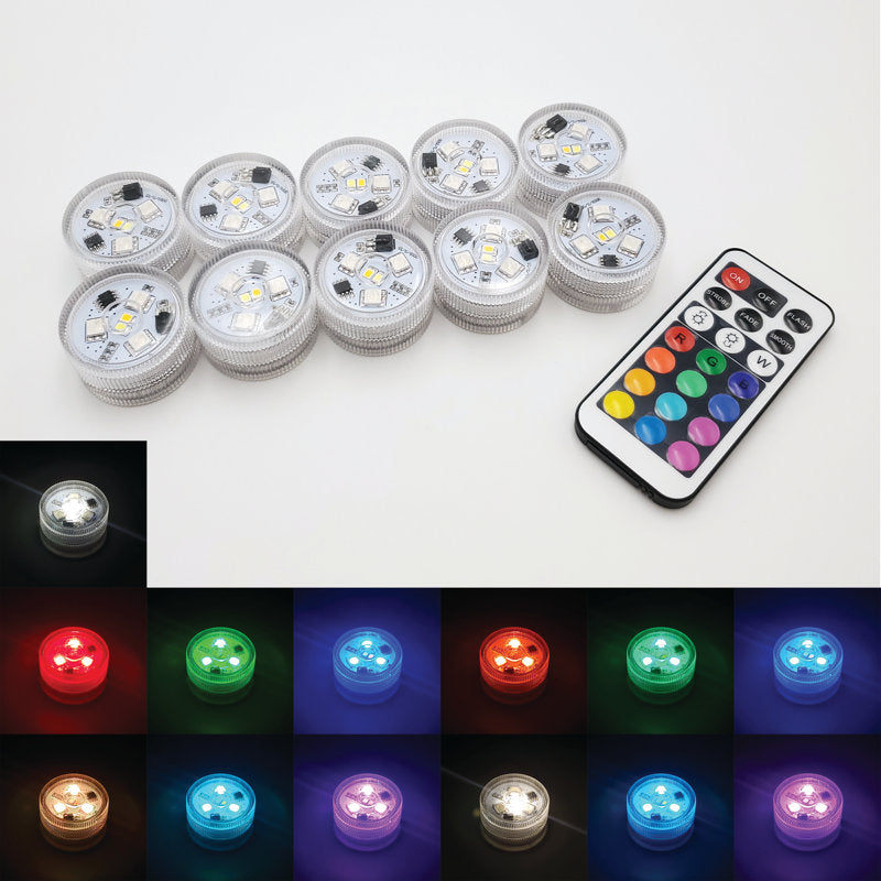 Submersible Battery Operated Multi-Function LED Lights with Remote Control