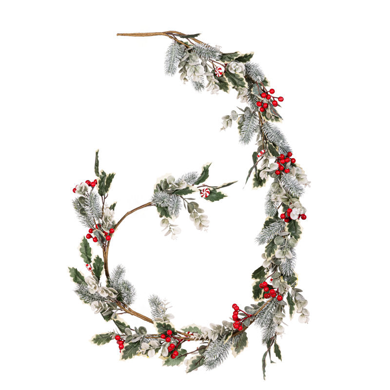 4" Artificial Christmas Garland framing a front doorway