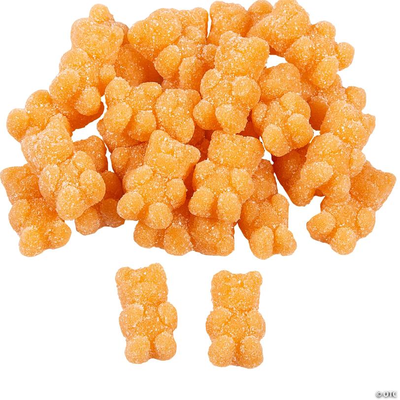 Sugar Coated Tangerine Gummy Teddy Bear Candy - 100 Pc.
