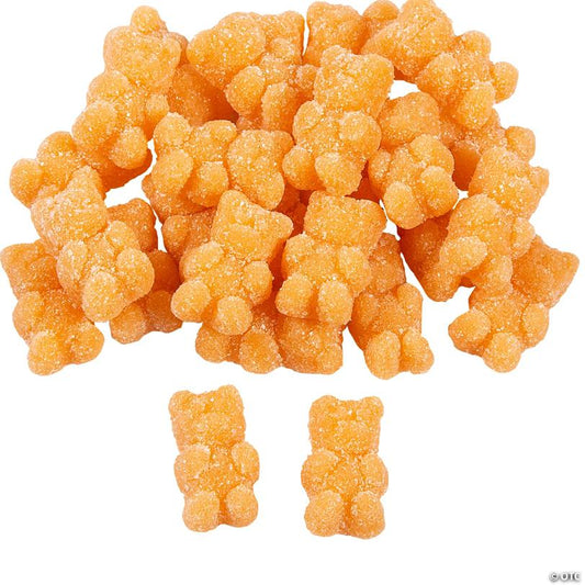 Sugar Coated Tangerine Gummy Teddy Bear Candy - 100 Pc.