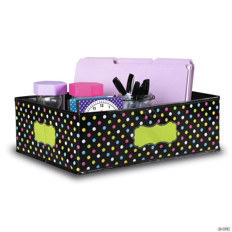Teacher Created Resources Chalkboard Brights Storage Bin, 16" x 11" x 5