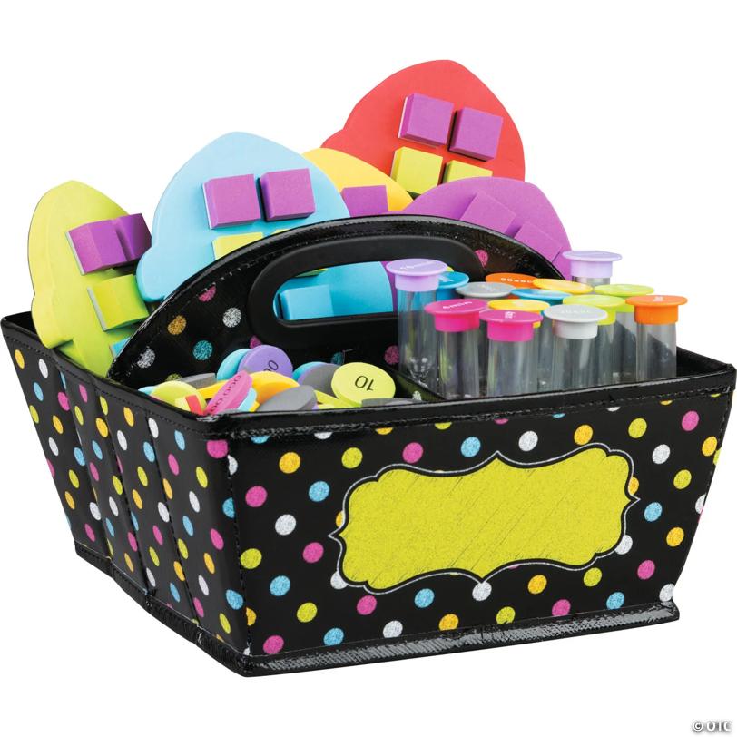 Teacher Created Resources Chalkboard Brights Storage Caddy, Set of 2