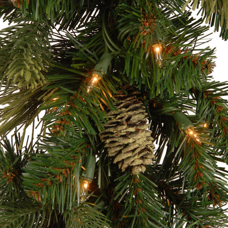 Pine Christmas Wreath as a festive door display
