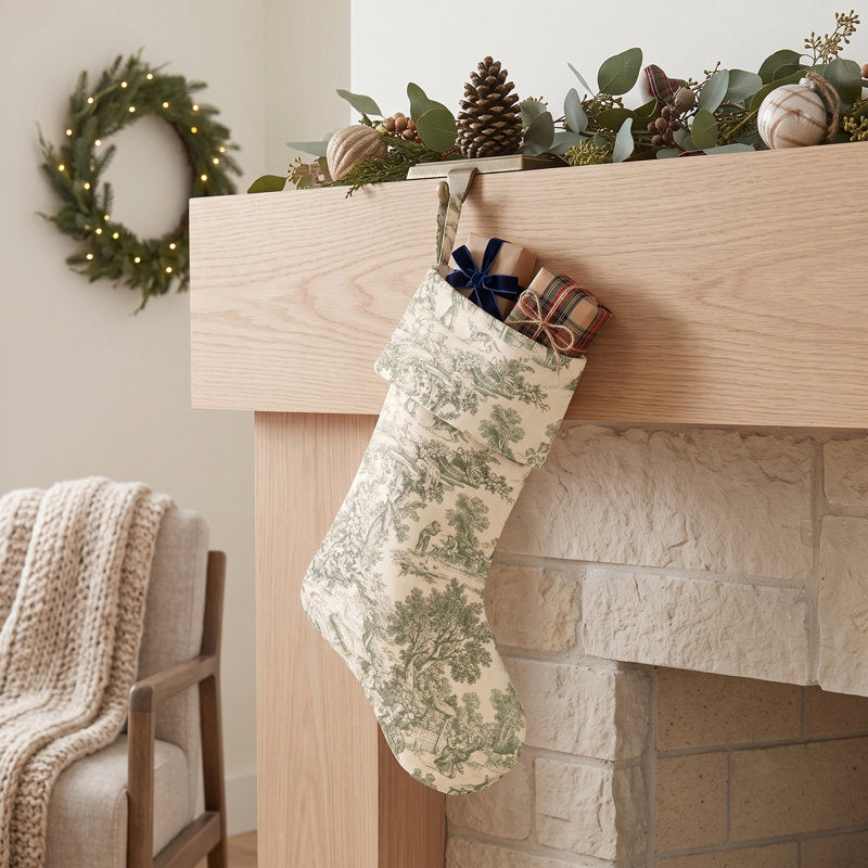 Toile Christmas Stocking
