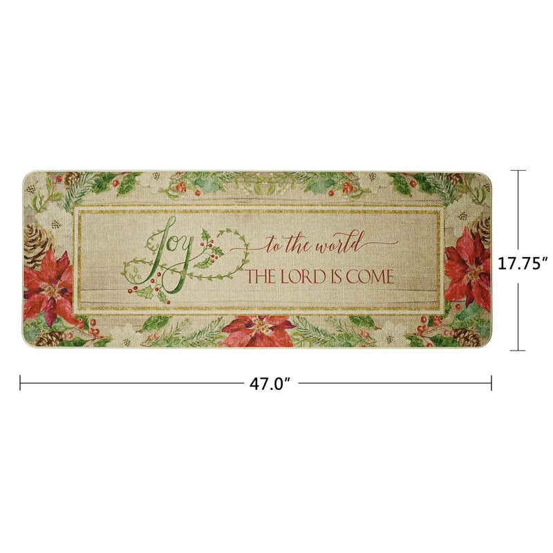 Toolleen Non-Slip Floral Christmas Doormat